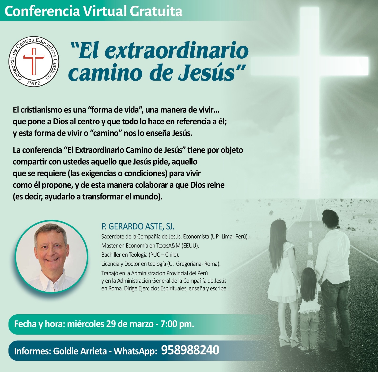Conferencia Virtual Gratuita: "EL EXTRAORDINARIO CAMINO DE JESÚS"